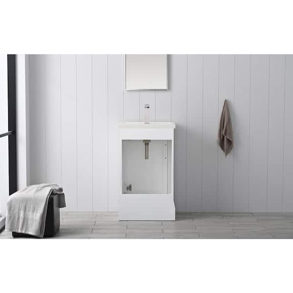 Vanity Art Vannes 20 in. W x 16 in. D x 34.5 in. H Bathroom Vanity in White with Ceramic Top