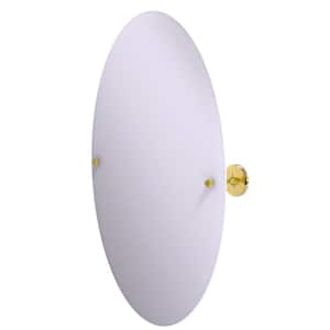 Shadwell Collection Frameless Oval Tilt Mirror with Beveled Edge in Polished Brass