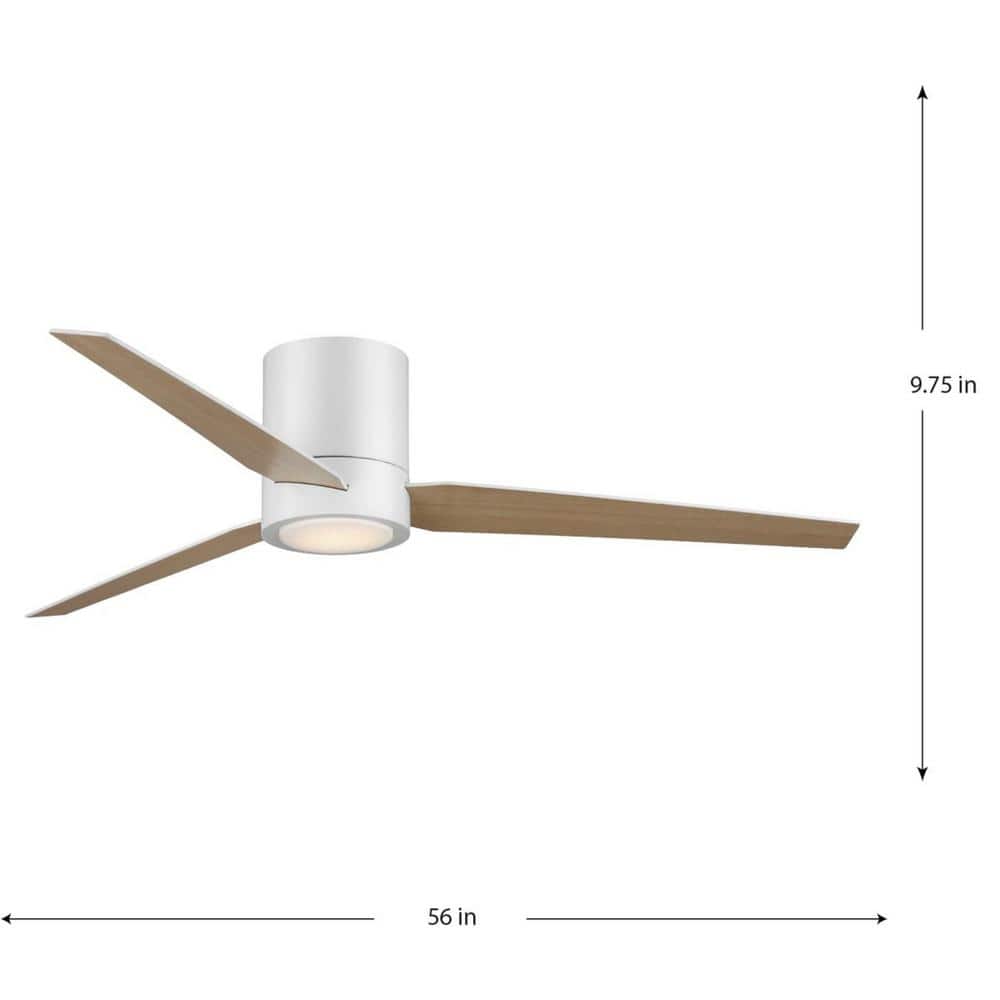 Braden 56'' Satin White LED Hugger Ceiling Fan with Remote