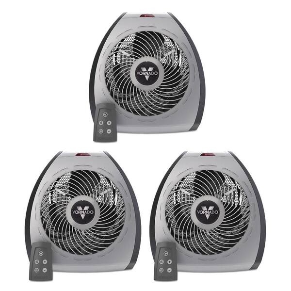 Vornado 11.4 in. L 1500-Watt Gray Whole Room Vortex Baseboard Heater with Remote Control Timer (3-Pack)