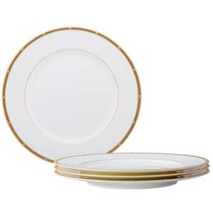 Rochelle Gold 10.75 in. (Gold) Bone China Dinner Plates, (Set of 4)