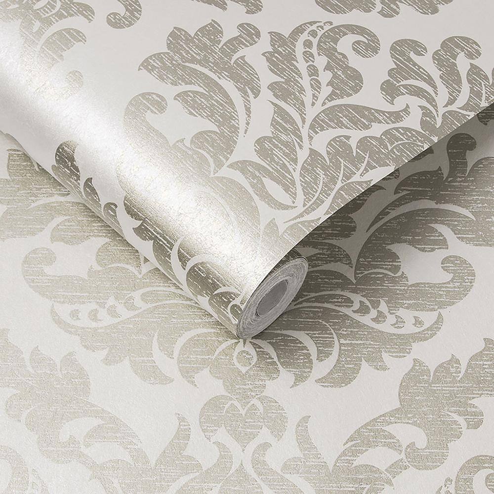 Vieux Cream and Pale Gold Damask Removable Wallpaper Roll