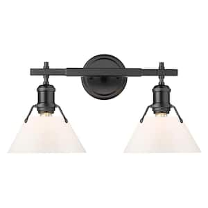 Golden Lighting Orwell 4.875 in. 3-Light Matte Black Vanity Light