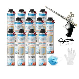 AG930 25.36 fl oz. Insulation Spray Foam, Thermal and Sound Insulation (12 pack) & Foam Dispensing Gun