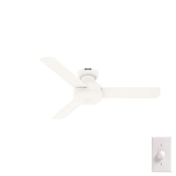 Hunter Presto 44 in. Indoor Ceiling Fan in Matte White with Wall Control Included For Bedrooms