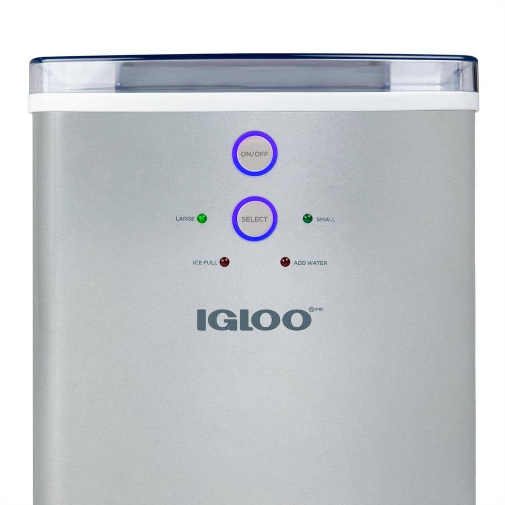 Compact Silver Stainless Steel Portable Countertop Ice Maker