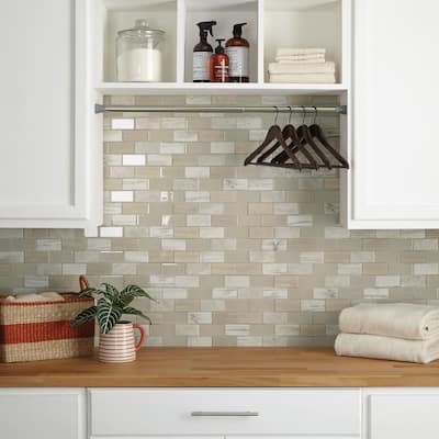 Premier Accents Beach Brick Joint 11 in. x 13 in. x 6 mm Glass Mosaic Wall Tile (0.9 sq. ft./Each)
