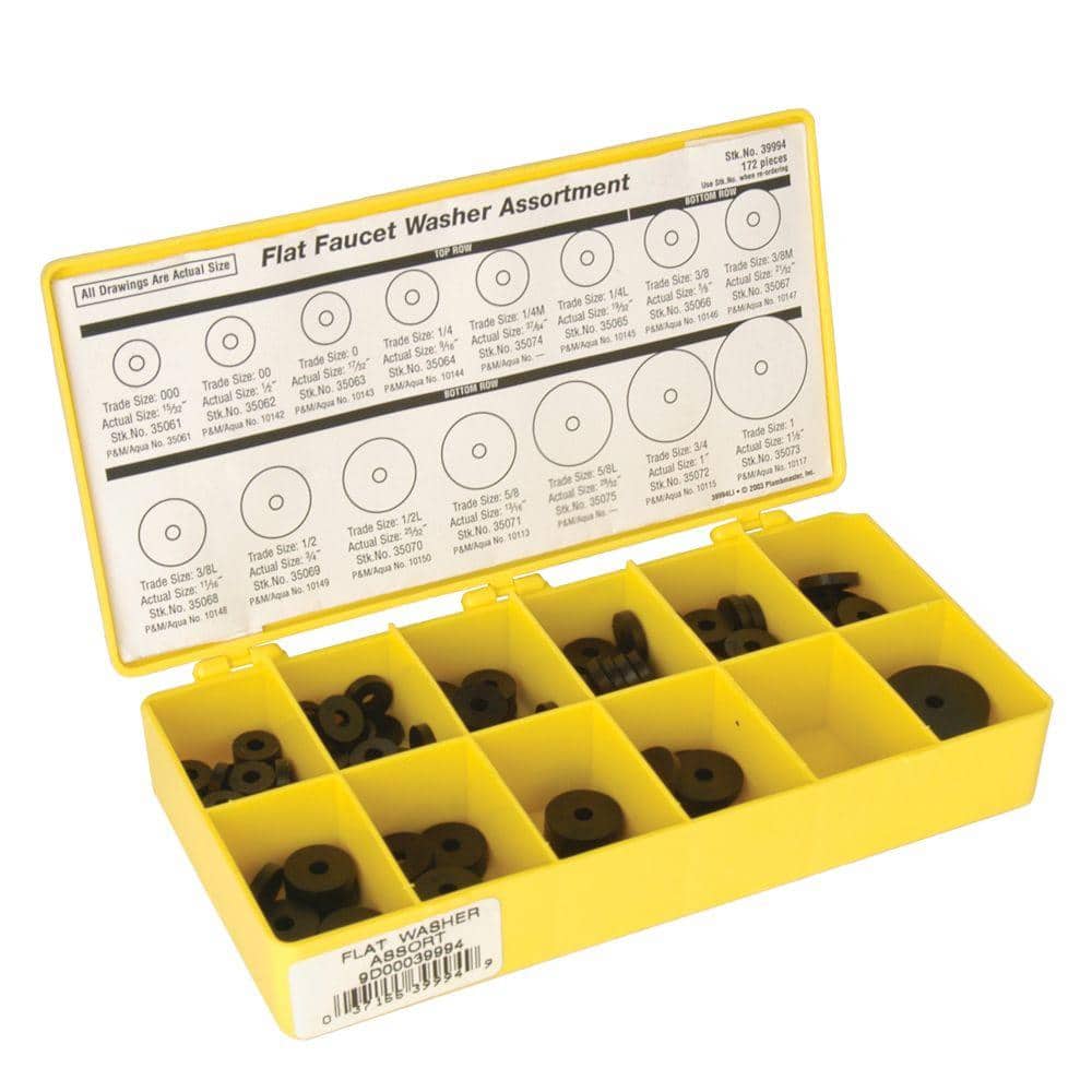 Black Flat Washer Assortment for Faucets