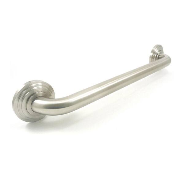 WingIts Platinum Designer Series 32 in. x 1.25 in. Grab Bar Tri-Step in Satin Stainless Steel (35 in. Overall Length)