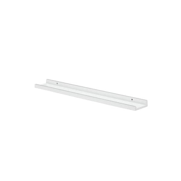 Dolle BORDER 31.5 in. x 3.5 in. x 1.2 in. White MDF Decorative Wall Shelf with Brackets