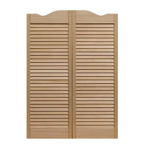 Pinecroft 32 in. x 42 in. Louvered Wood Cafe Door