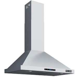 30 in. 520 CFM Wall Mount Ducted Range Hood with SS Filters, Digital Display, LED Lights and Remote in Stainless Steel