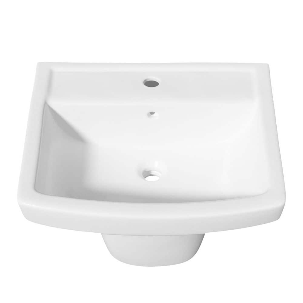21 in. Wx18 in. Dx15 in. H Wall Mount Bathroom Sink in White Vitreous China
