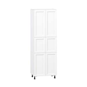 Laramie 30 in. W x 24 in. D x 89.5 in. H Assembled Pantry Kitchen Cabinet in Painted Bright White with 5-Shelves