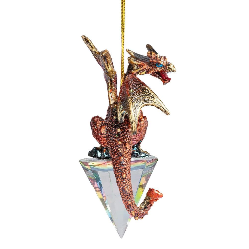 Design Toscano 3.5 in. Diamond Dragon Gothic Holiday Ornament