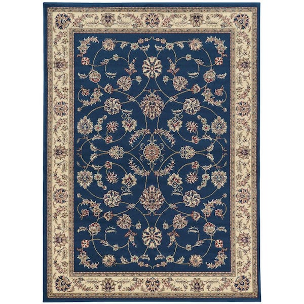 Unbranded Como Navy 5 ft. x 8 ft. Traditional Oriental Scroll Area Rug