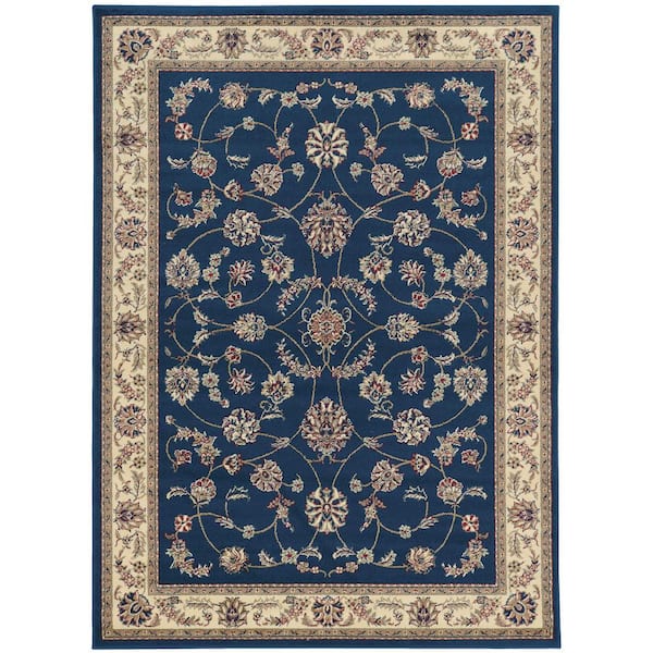 RADICI USA Como Navy 8 ft. x 11 ft. Traditional Oriental Scroll