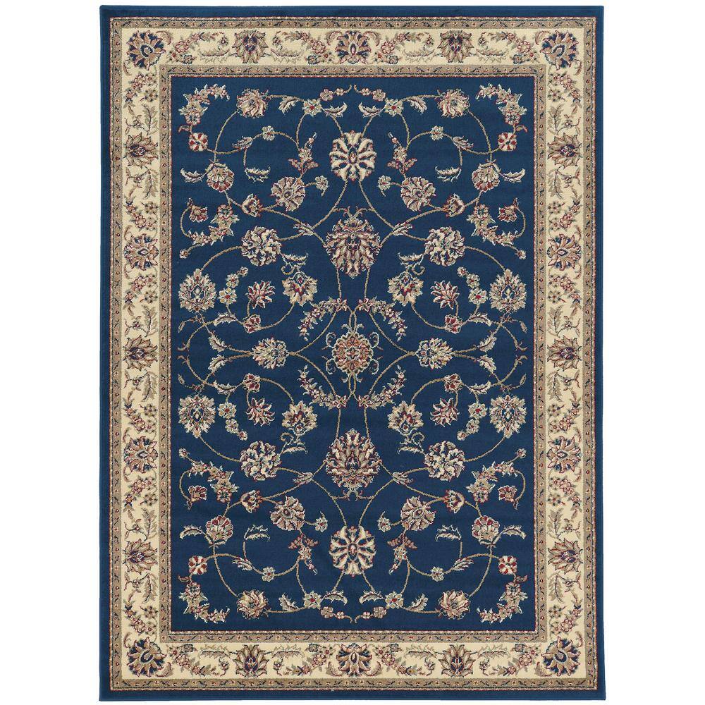 Como Navy 8 ft. x 11 ft. Traditional Oriental Scroll Area Rug price history on PriceWatchPro