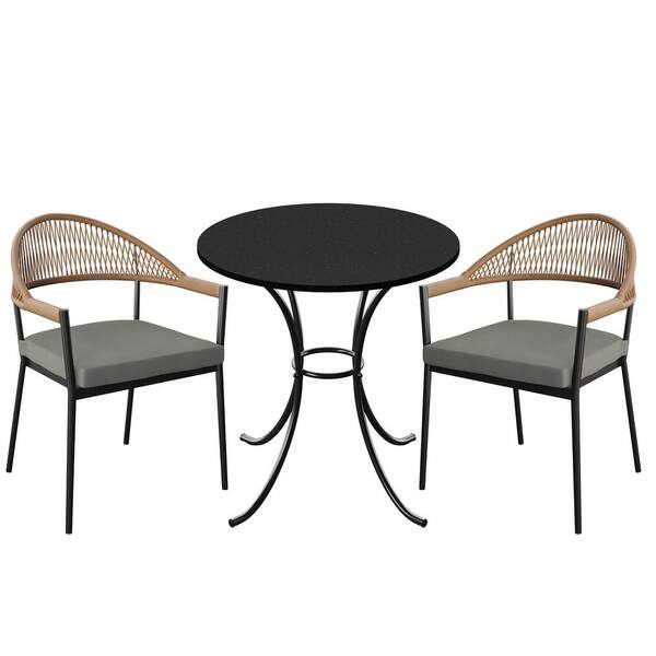 TK CLASSICS 3-Piece Outdoor Dining Set with Concrete Tabletop and