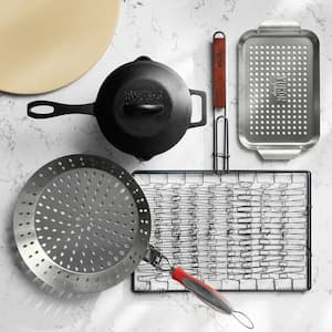 OVENTE Pre-Seasoned Square Cast-Iron Grilling Pan CWC2307001B - The Home  Depot