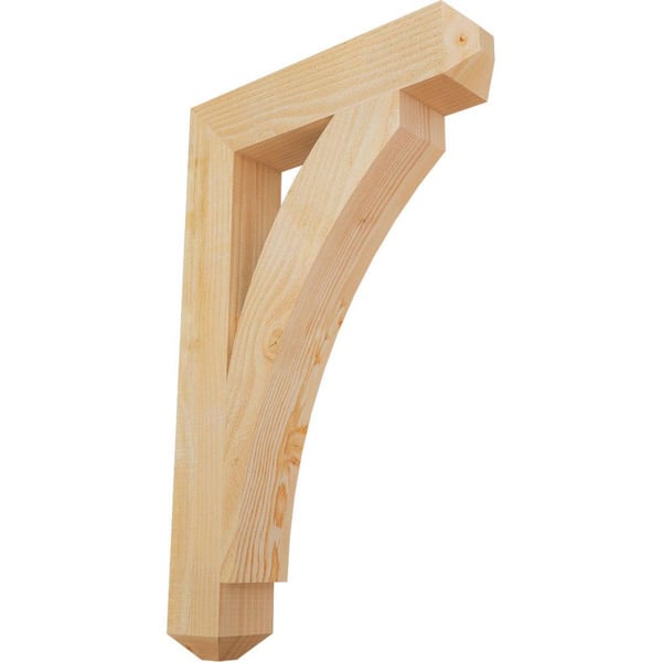 Ekena Millwork 4 in. x 32 in. x 20 in. Douglas Fir Thorton Craftsman Rough Sawn Bracket