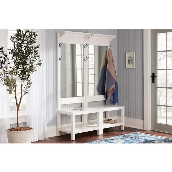 Home Decorators Collection Baythorn White Finish Wood Hall Tree