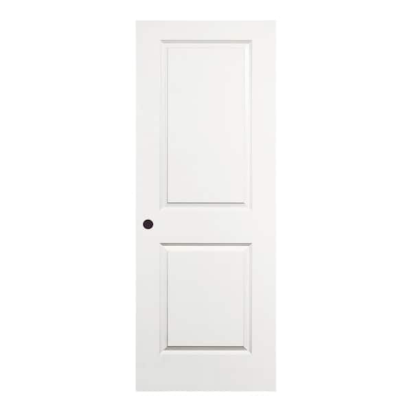 Steves & Sons 28 in. x 80 in. 2-Panel Hollow Core Top White Primed Composite Square Classic Smooth Pre-Bored Interior Door Slab