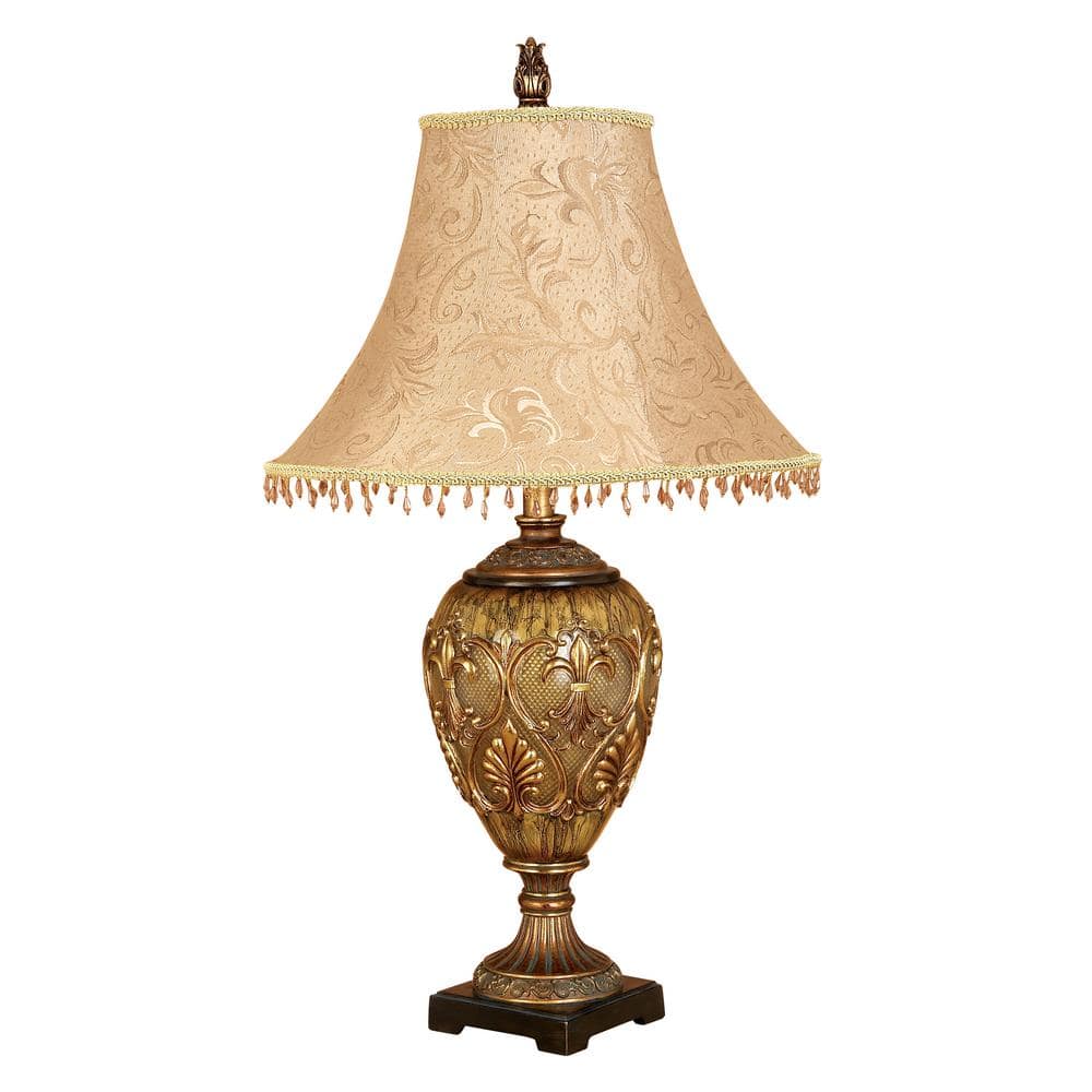 Rustic Metal Table Lamp Gold 