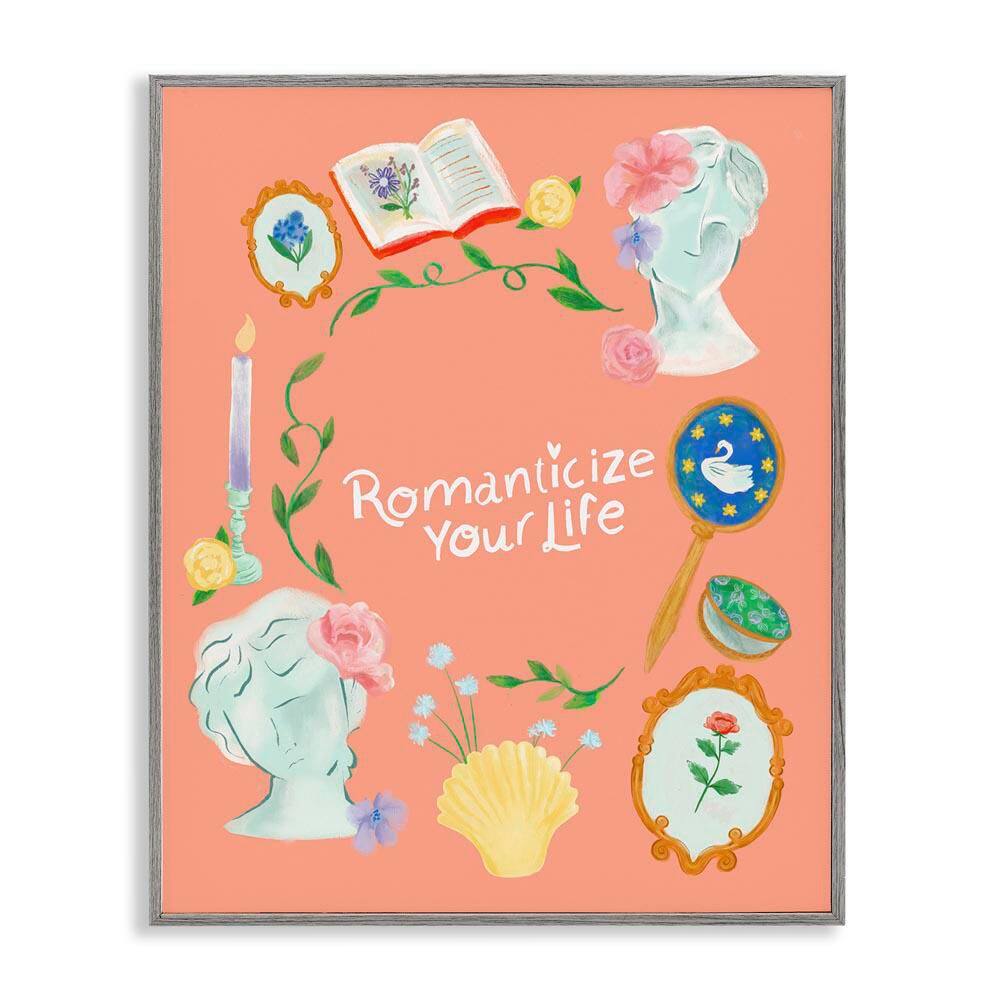 Romanticize Your Life by Laura Konyndyk Gray Framed Typography Giclee Art Print 30 in. x 24 in. price history on PriceWatchPro