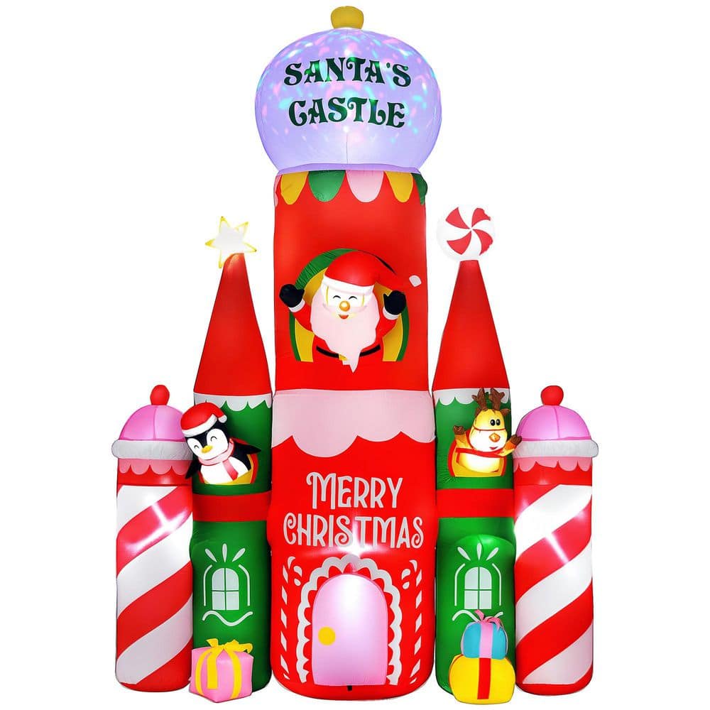 10 ft. Outdoor Yard Christmas Decorations Candy Castle Christmas Inflatables Decorations with Built-In LED Lights price history on PriceWatchPro