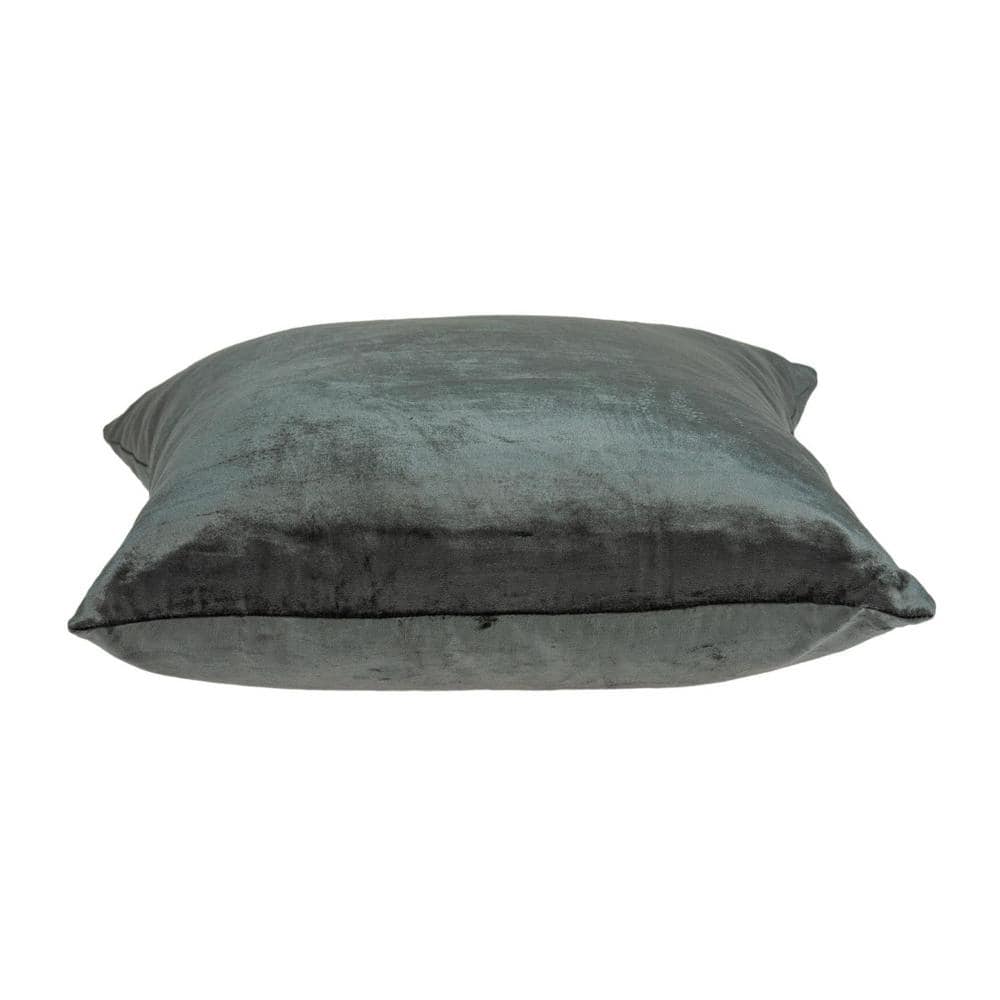 Charcoal Cotton Square Throw Pillow with Polyester Fill