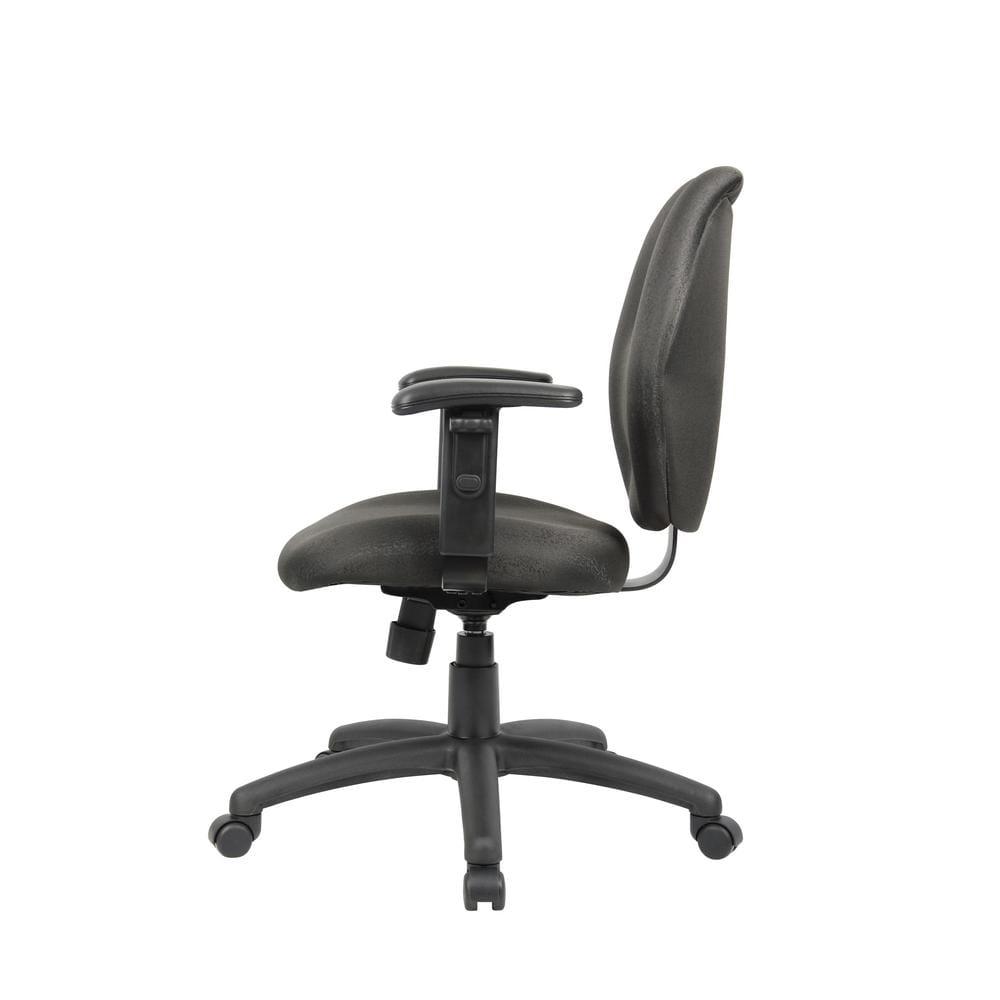 Black Ergonomic Fabric Task Chair with Adjustable Arms