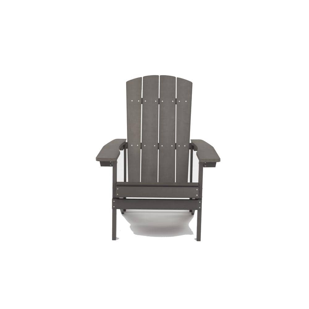 Charcoal Grey Reclining Plastic Adirondack Chair
