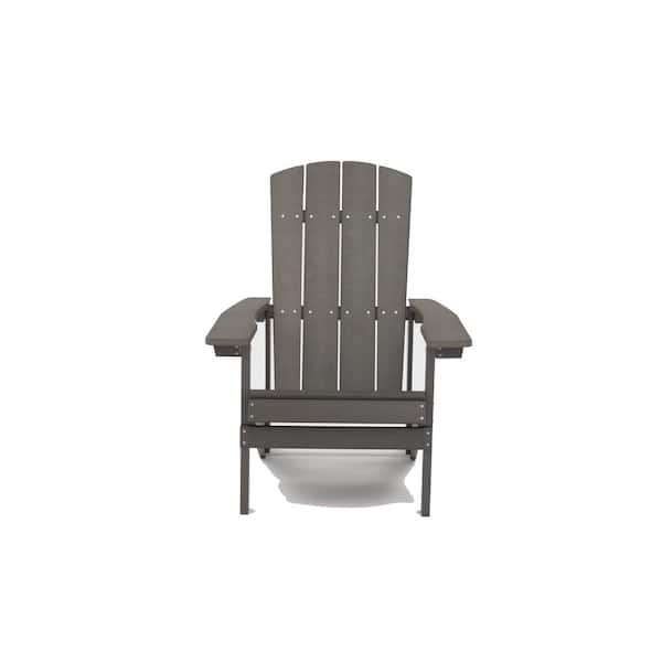 Unbranded Charcoal Grey Reclining Plastic Adirondack Chair