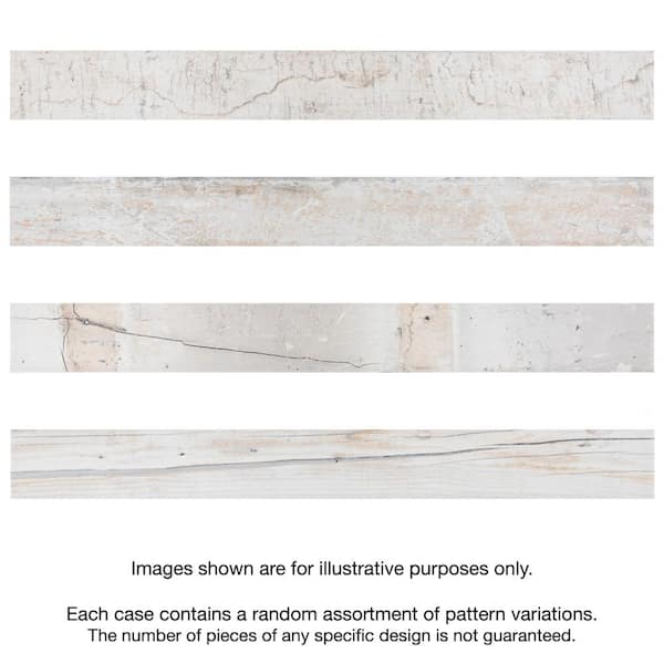 Melvin White 2-7/8 in. x 12 in. Porcelain Floor and Wall Take Home Tile Sample