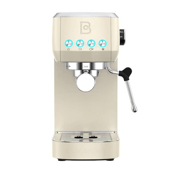CASABREWS 3700E 2 Cups Yellow Espresso Machine with Powerful Steam Wand Stainless Steel