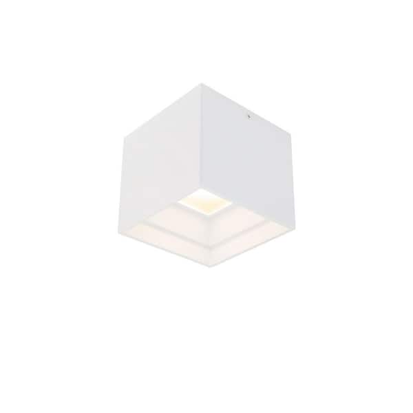 WAC Lighting Downtown 1-Light White LED Outdoor Flush Mount Light with and Selectable CCT