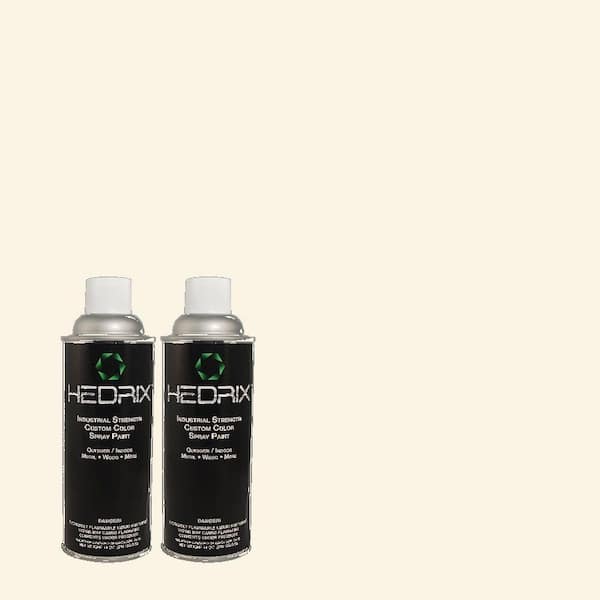 Hedrix 11 oz. Match of PWN-34 White Luxury Flat Custom Spray Paint (2-Pack)