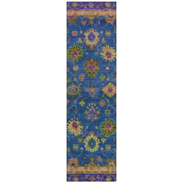 Addison Rugs Chantille Machine Washable Indoor/Outdoor Abstract ACN2046 Blue 2 ft. 3 in. x 7 ft. 6 in. Runner Rug