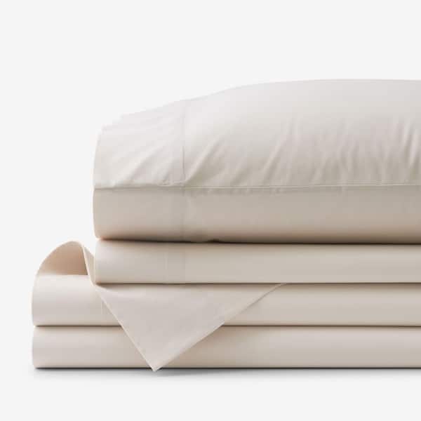 Company Cotton Garment Wash 4-Piece Buff Cotton Percale Queen Sheet Set