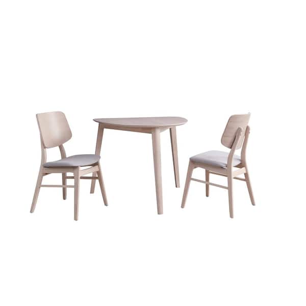 New Classic Furniture Oscar 3-Piece White Ash Wood Top Corner Table Set