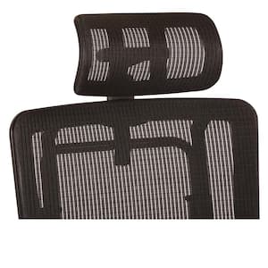 Breathable Vertical Black Headrest with Steel/Gray Mesh