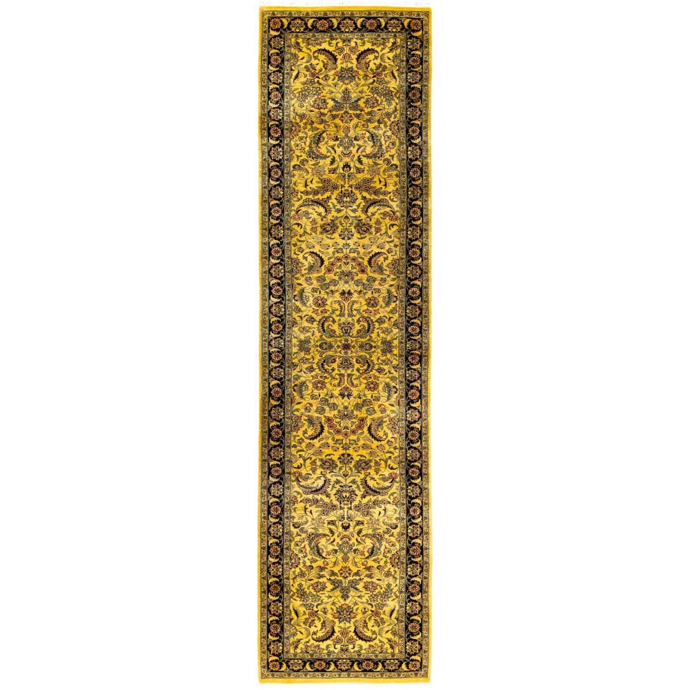 Fine Vibrance Yellow 3 X 12 Hand Knotted Wool Indoor Area Rug price history on PriceWatchPro