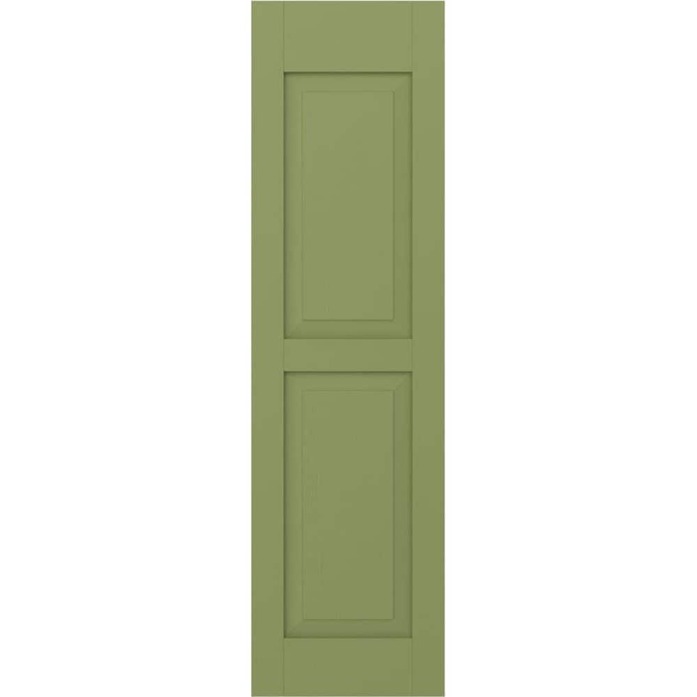 12 in. W x 43 in. H Americraft 2-Equal Raised Panel Exterior Real Wood Shutters Pair in Moss Green price history on PriceWatchPro