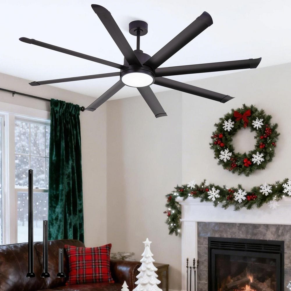 HINNIXY 72 in. Black Indoor/Outdoor Aluminum 6-Speed Industrial