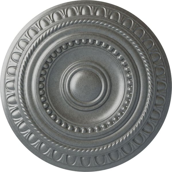 Ekena Millwork 15-3/4 in. x 1-3/8 in. Artis Urethane Ceiling Medallion (Fits Canopies upto 6-7/8 in.), Hand-Painted Platinum