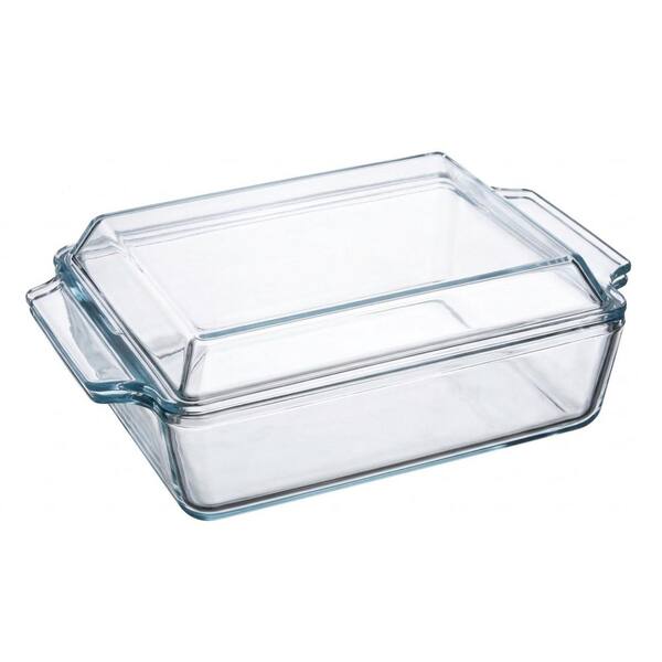 1-Piece Rectangular Tempered Glass Casserole Dish with Lid, Scratch Resistant Oven Freezer Dishwasher Safe Set