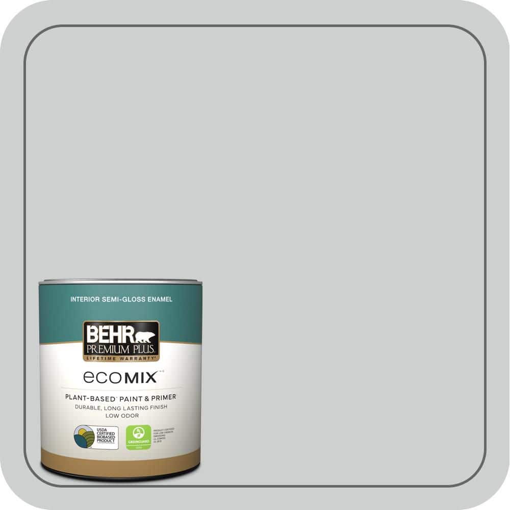 1 qt. #PPH-43 Gray Pearl Semi-Gloss Enamel EcoMix Plant-Based Interior Paint & Primer price history on PriceWatchPro