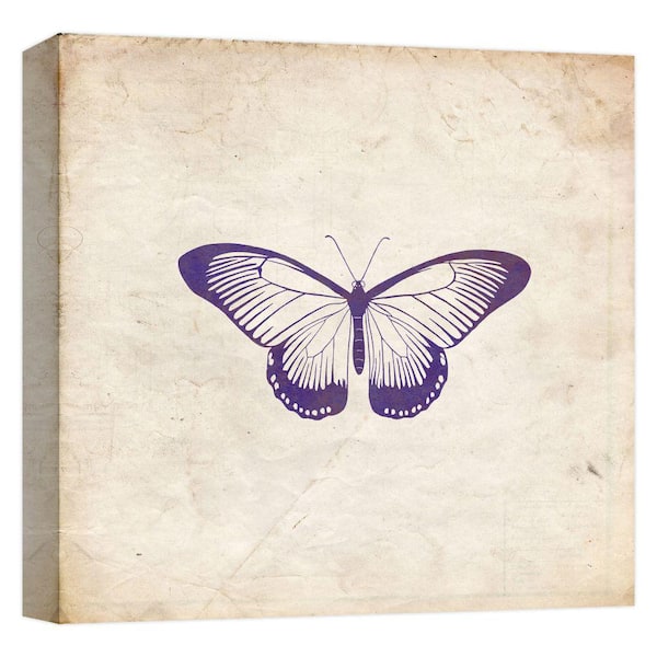 PTM Images ''Deep Purple Butterfly'' Canvas Abstract Wall Art 15 in. x 15 in.