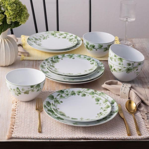Noritake Noritake Ivy Whisper Porcelain (Green) 12-Piece